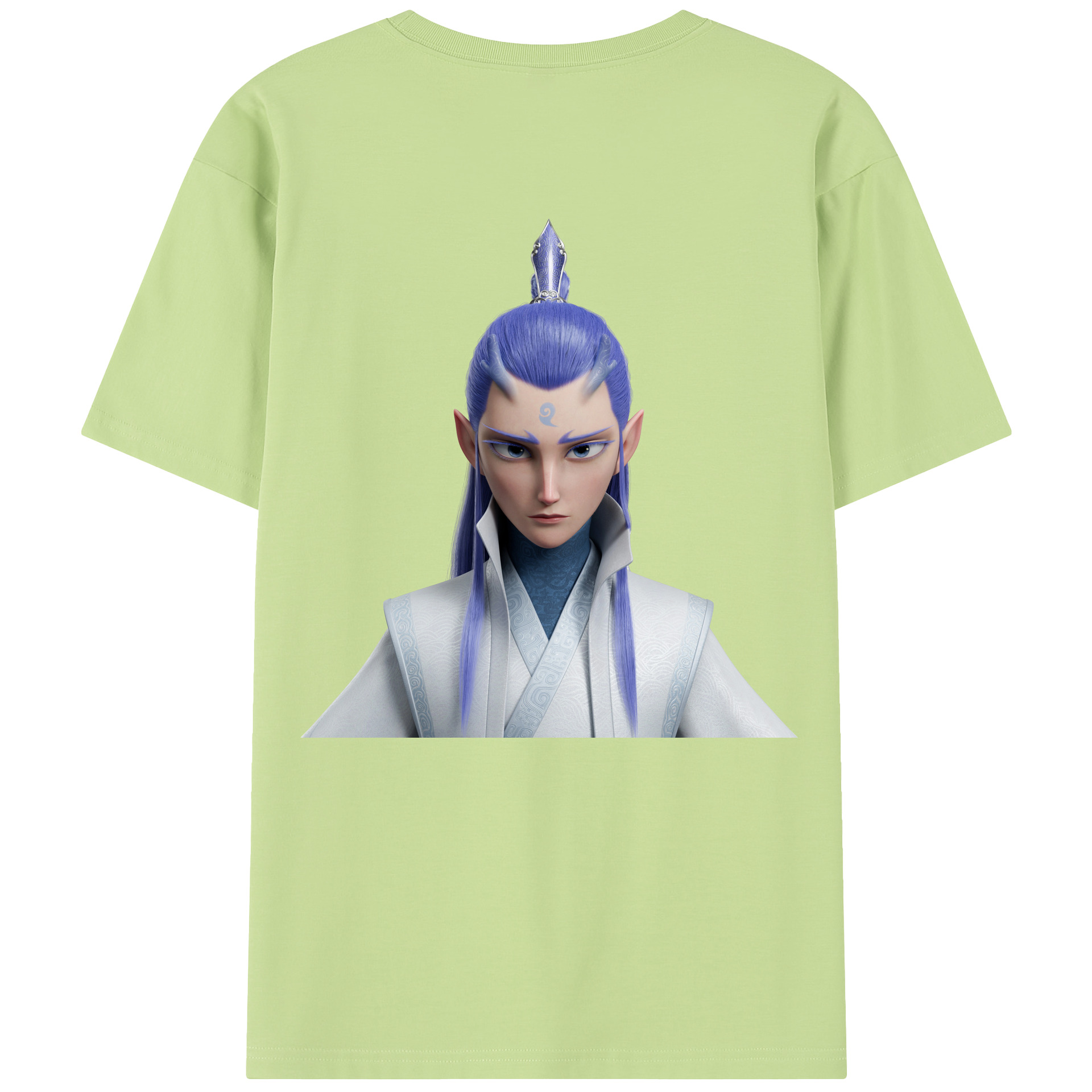 （画像用） Ne Zha 2 ナタ 魔童の大暴れ 綿100％半袖Tシャツ（背面プリント）